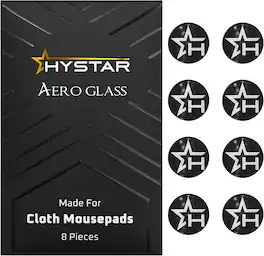 Hystar - Aero Skates | Dot Mouse Skates for Mousepad | Rounded and Polished (Glass) - Black