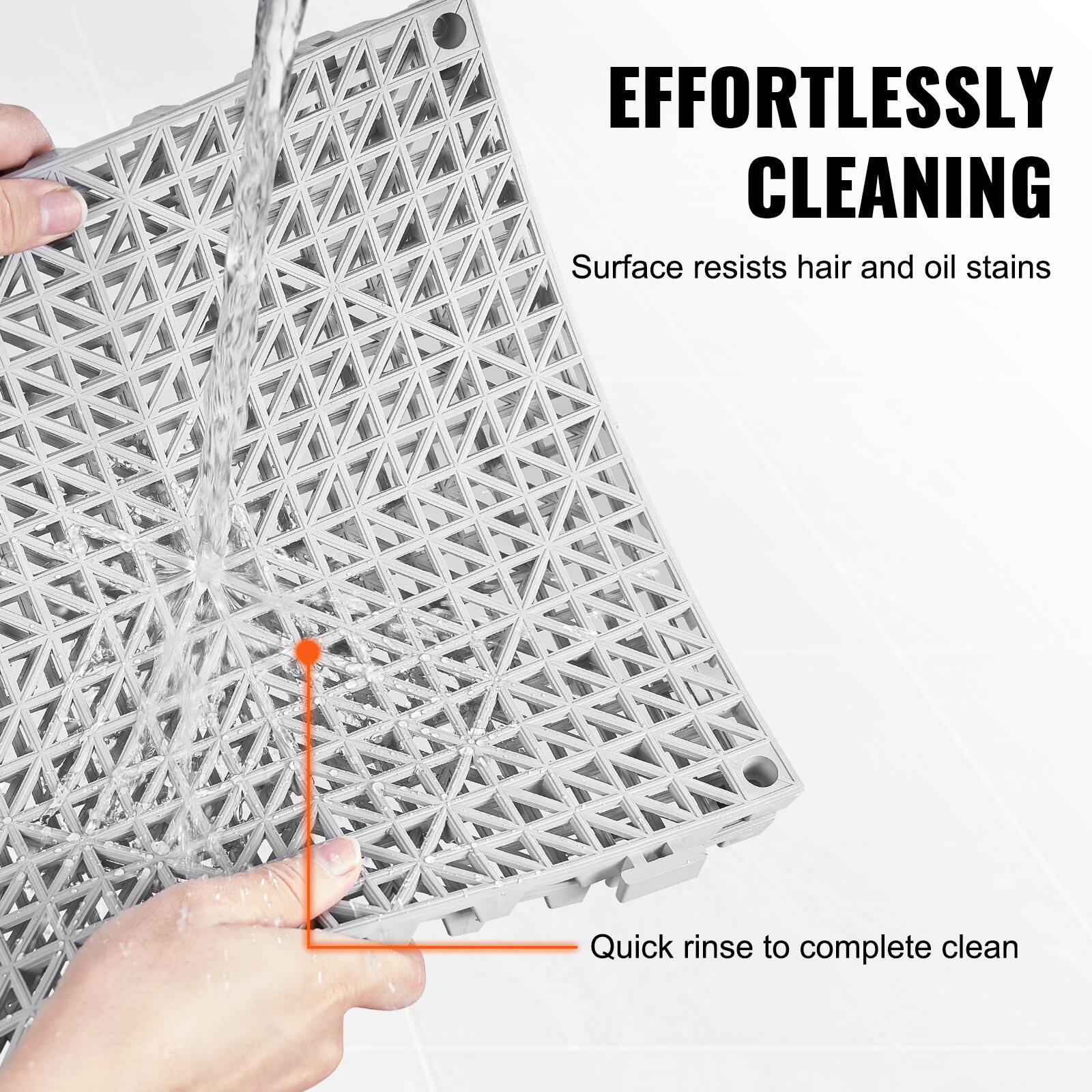 EFFORTLESSLY CLEANING
Surface resists hair and oil stains
Quick rinse to complete clean