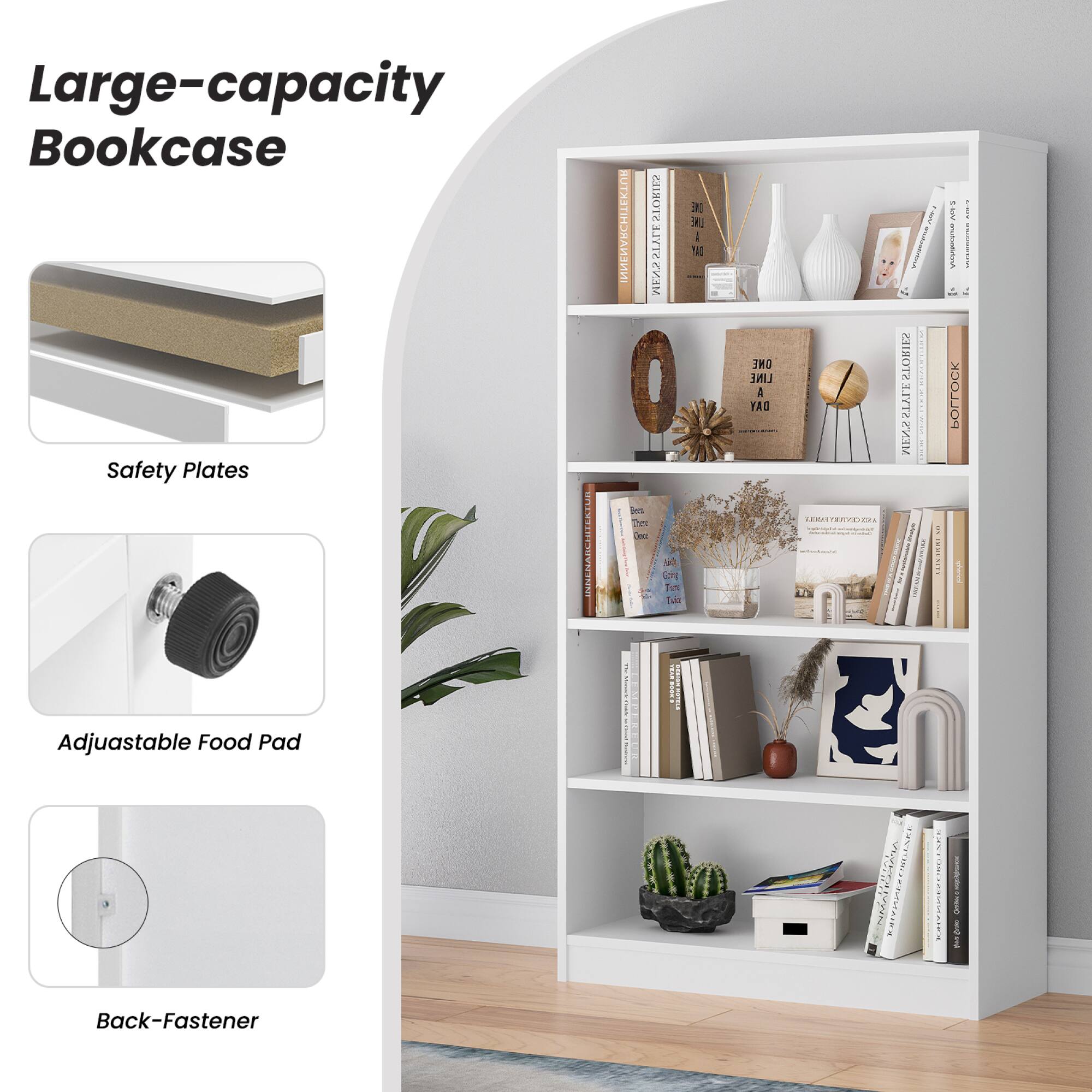 Large-capacity Bookcase

Safety Plates

Adjustable Food Pad

Back-Fastener