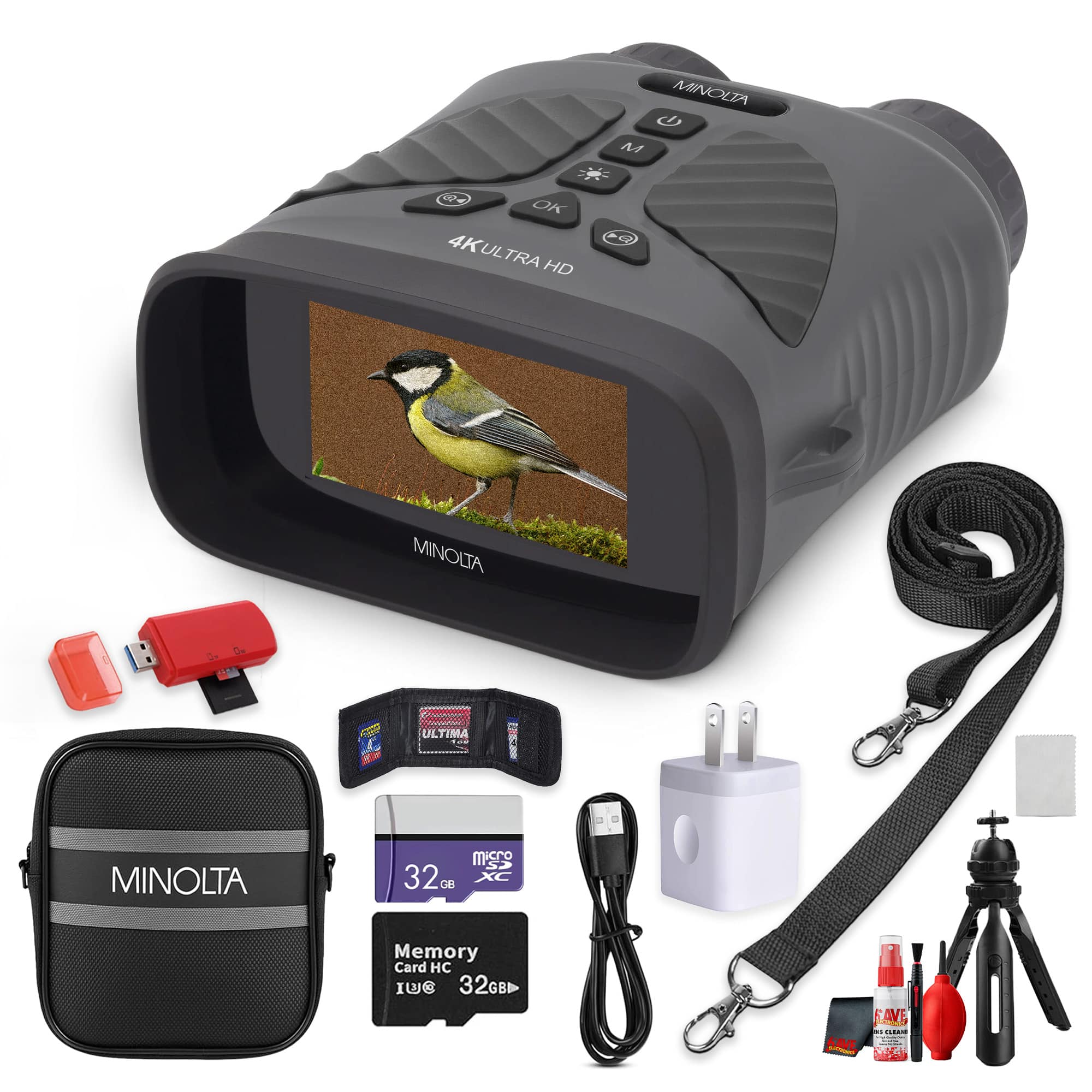 Minolta - MNDM10B 10x25 Digital Night Vision Monocular 4K Bundle (Gray) price history on PriceWatchPro
