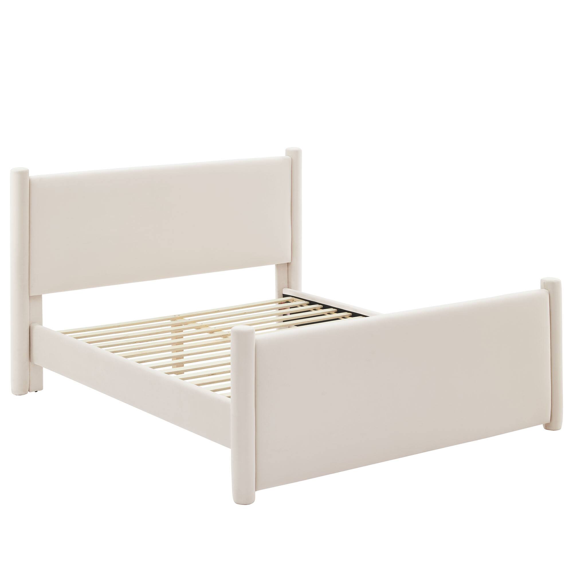 Alt View 1. Modway - Maven King Size Fabric Upholstered Platform Bed - Oatmeal.