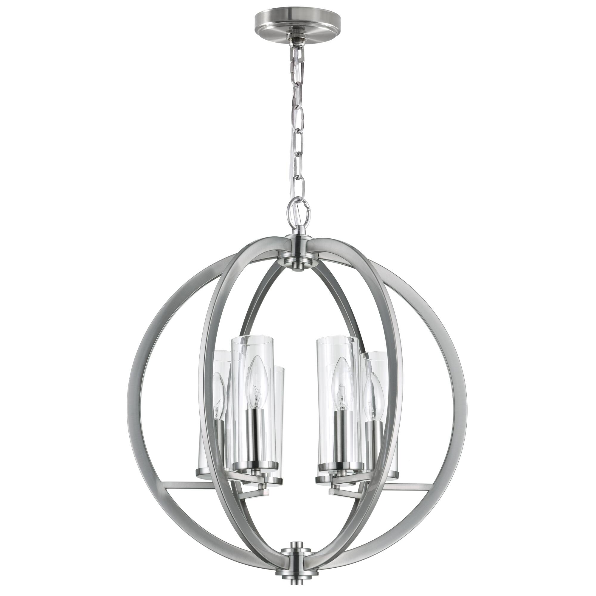 Alt View 1. CWI Lighting - Elton 6 Light Chandelier With Satin Nickel Finish - Satin Nickel.