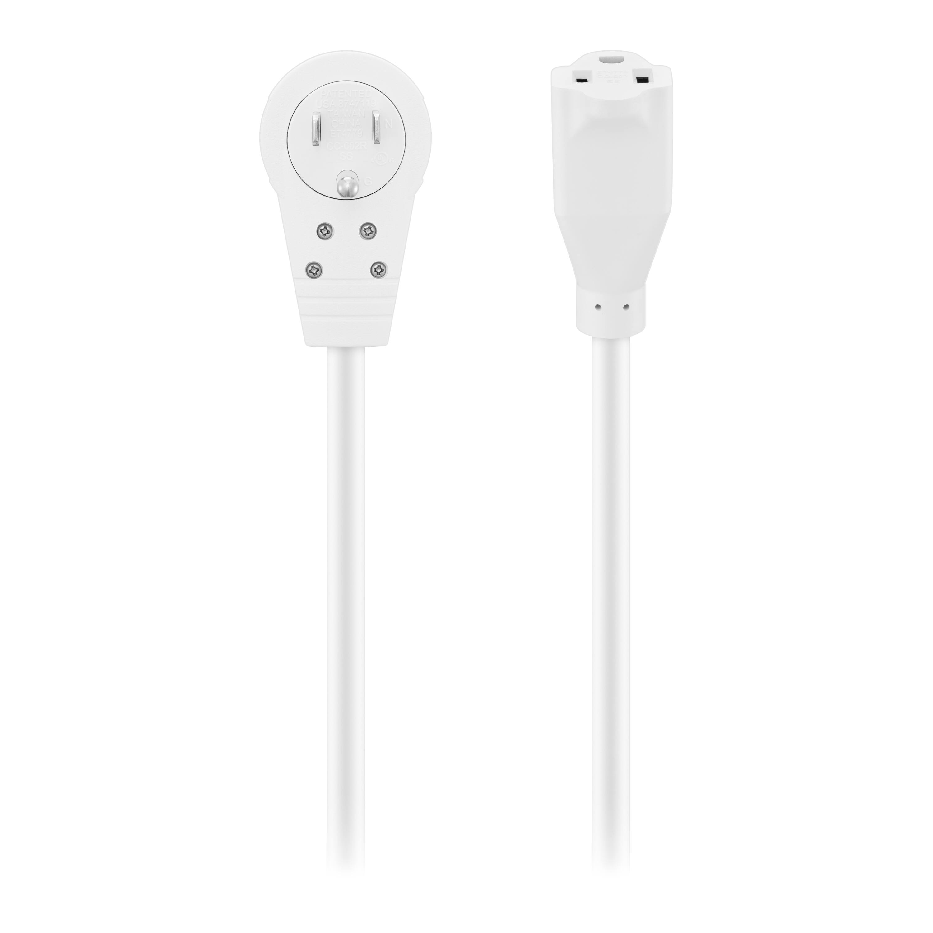 Alt View 11. Insignia™ - 8’ 16 AWG Indoor Extension Power Cord with Rotating Plug - White.
