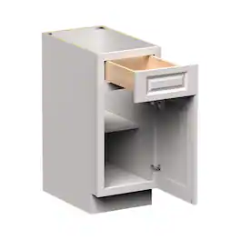 Boyel Living - 15-in W x 34.5-in H x 24-in D Shaker RTA Kitchen Base Cabinet with Soft-Close - Glacier White