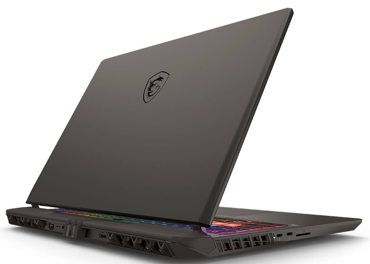 Alt View 4. MSI - MSI Vector Gaming Laptop (Ultra 9- 275HX, 32GB, 2TB PCIe SSD, 16.0 WQXGA (2560x1600), RTX 5070 Ti, Win 11 Pro) - Cosmo Gray.