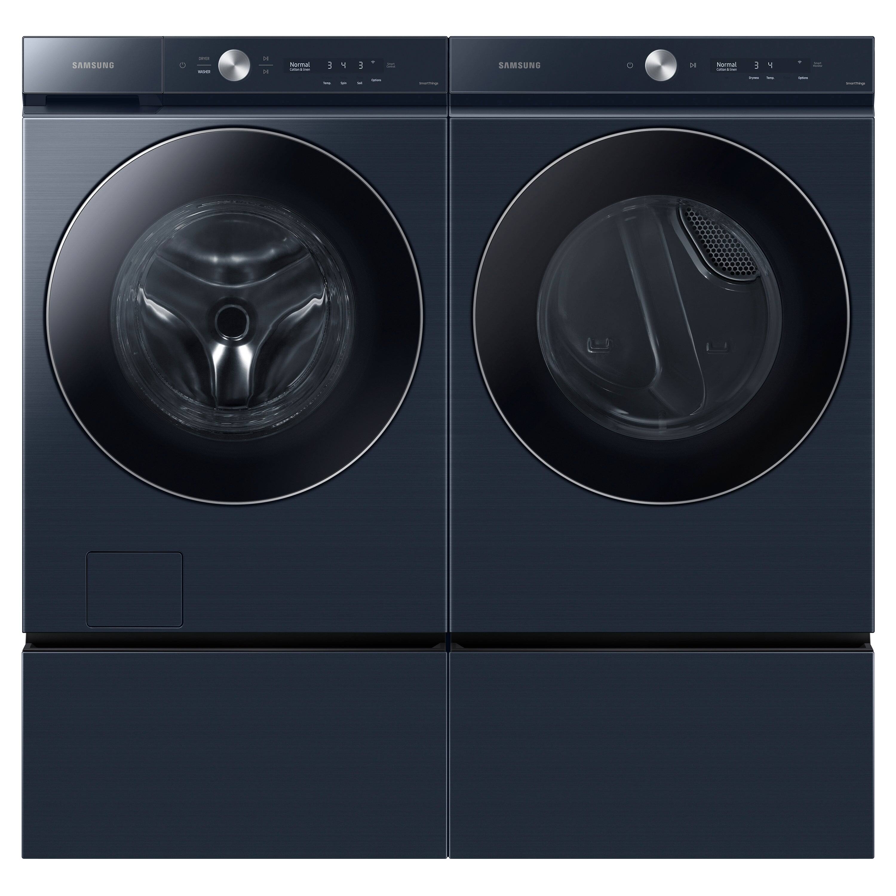 Alt View 17. Samsung - Open Box BESPOKE 7.6 Cu. Ft. Stackable Smart Gas Dryer with Steam and AI Optimal Dry - Brushed Navy.
