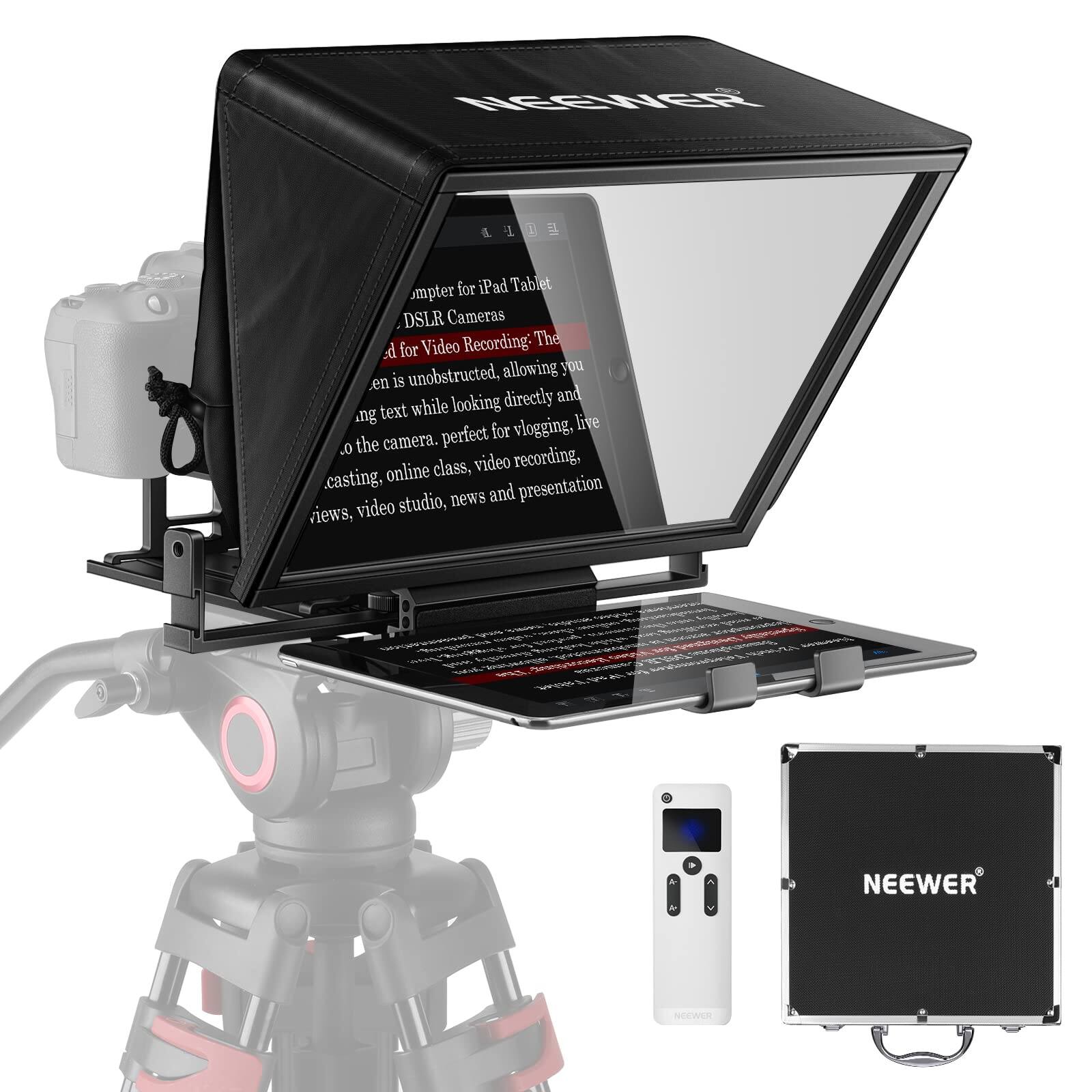 NEEWER for iPad Tablet, DSLR Cameras Video Recording: The A for unobstructed, allowing you to look directly at the camera, perfect for vlogging, online class, video recording, casting, and presentation video studio, news and press views, video studio, news and presentation