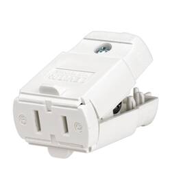 Leviton - Residential Thermoplastic Non-Grounding/Straight Blade Connector 1-15R 20-16 AWG 2 Pole 2 Wi - White