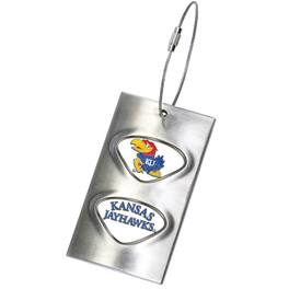 Jardine - Kansas Jayhawks 3.5'' x 2'' Bag Tag - Silver