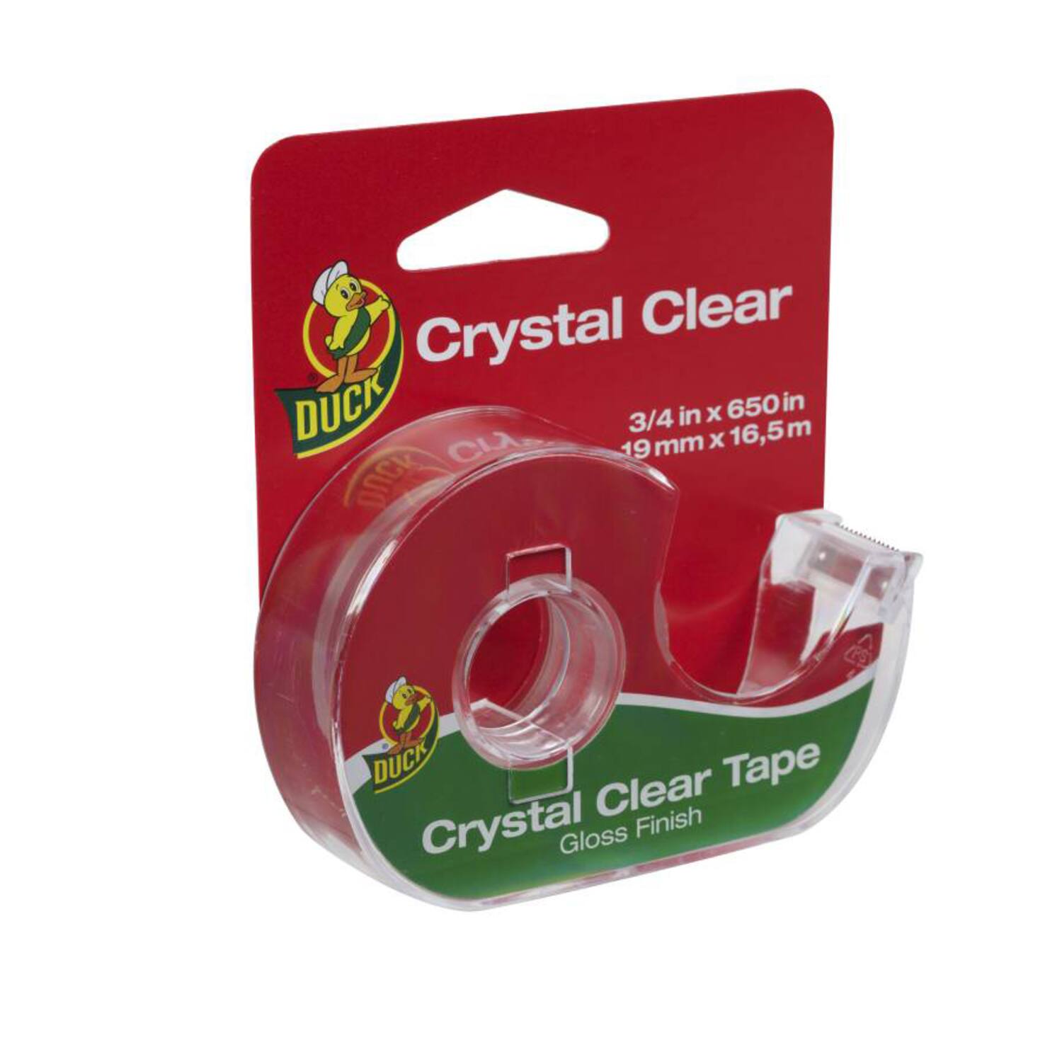 Crystal Clear DUCK 3/4 in X 650 in CLA 19 mm X 16.5 m DOCK OF DUCK Clear Tape Crystal Gloss Finish
