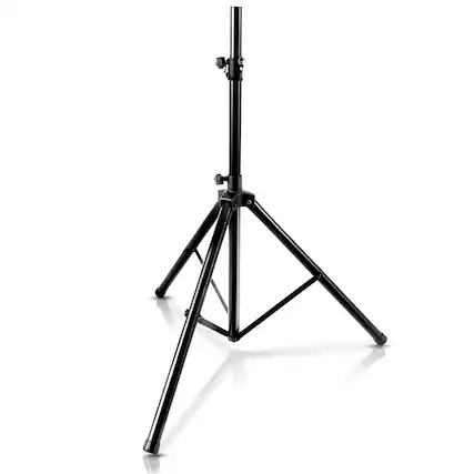 Front. Pyle - Pyle Universal Speaker Tripod Stand, Adjustable Height Up to 70 Inches, 35mm Insert for Speakers - PSTND25 - Black.