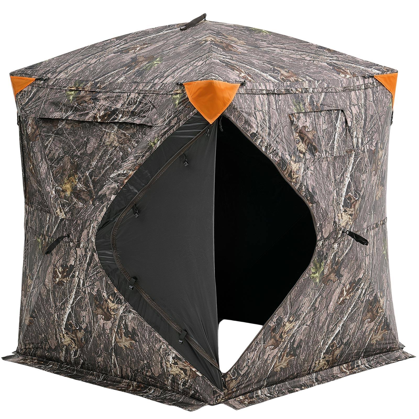 Alt View 5. VEVOR - Hunting Blind, 270° See Through Ground Blind, 2-3 Person Pop Up Deer Blind for Hunting with Carrying Bag, Portable - camouflage color.