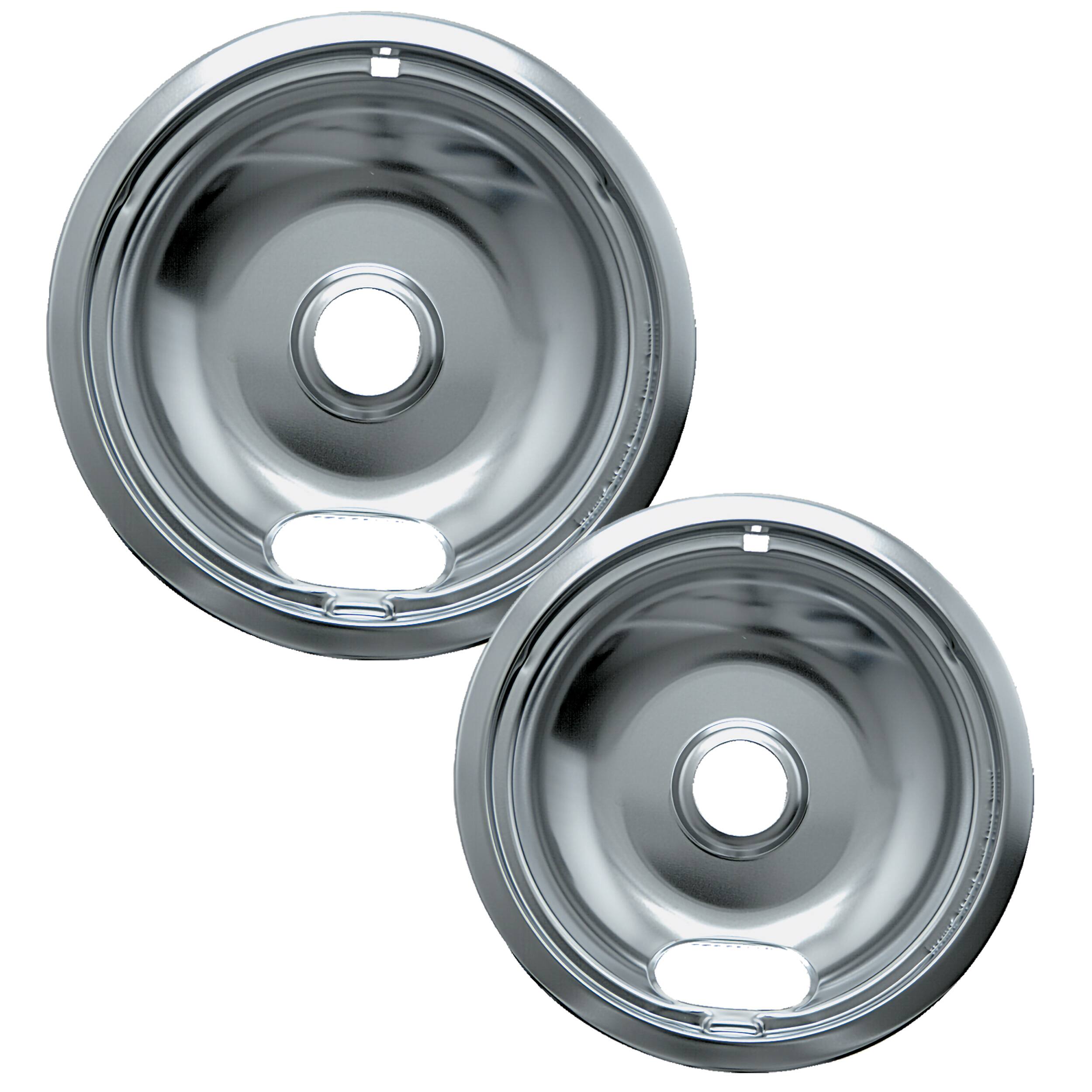 Alt View 1. Range Kleen - Range Kleen 12562X Style A 2pk Economy Chrome Plated Drip Bowls, Large and Small.
