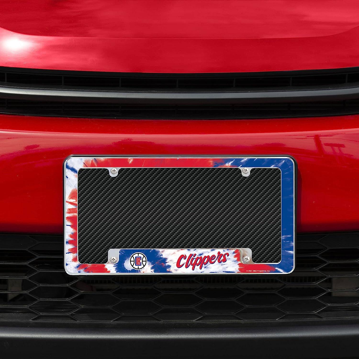 Alt View 2. Rico Industries - Los Angeles Clippers Chrome Metal License Plate Frame with Bold Tie Dye Design - Multi.
