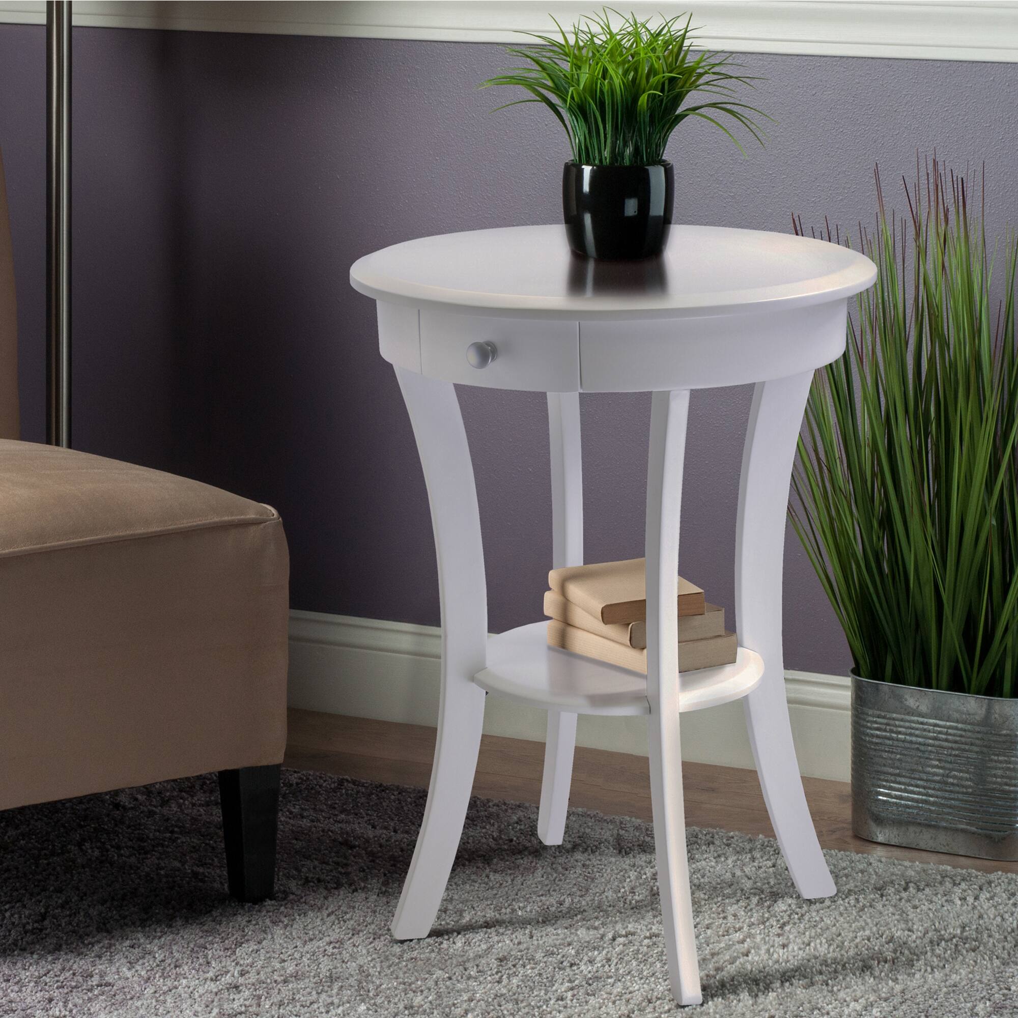 Alt View 4. Winsome Wood - Sasha Round Accent Table - White.