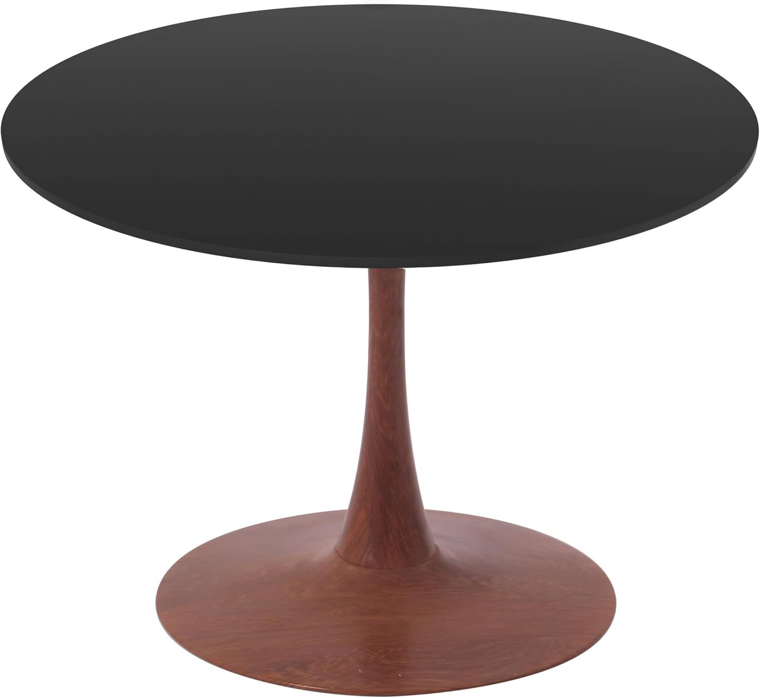 Alt View 2. LeisureMod - Bristol 24 in. Round Dining Table – MDF Top with Cherry Coated Steel Pedestal Base, Modern Accent Table - Black.