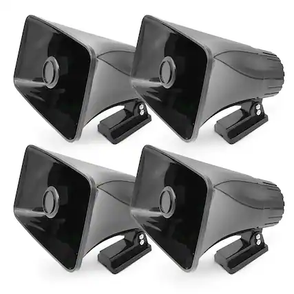 Front. Pyle - Pyle 8" PA Horn Speaker for Indoor/Outdoor Use, 65W Peak Power, Black, 4 Pack - Black.