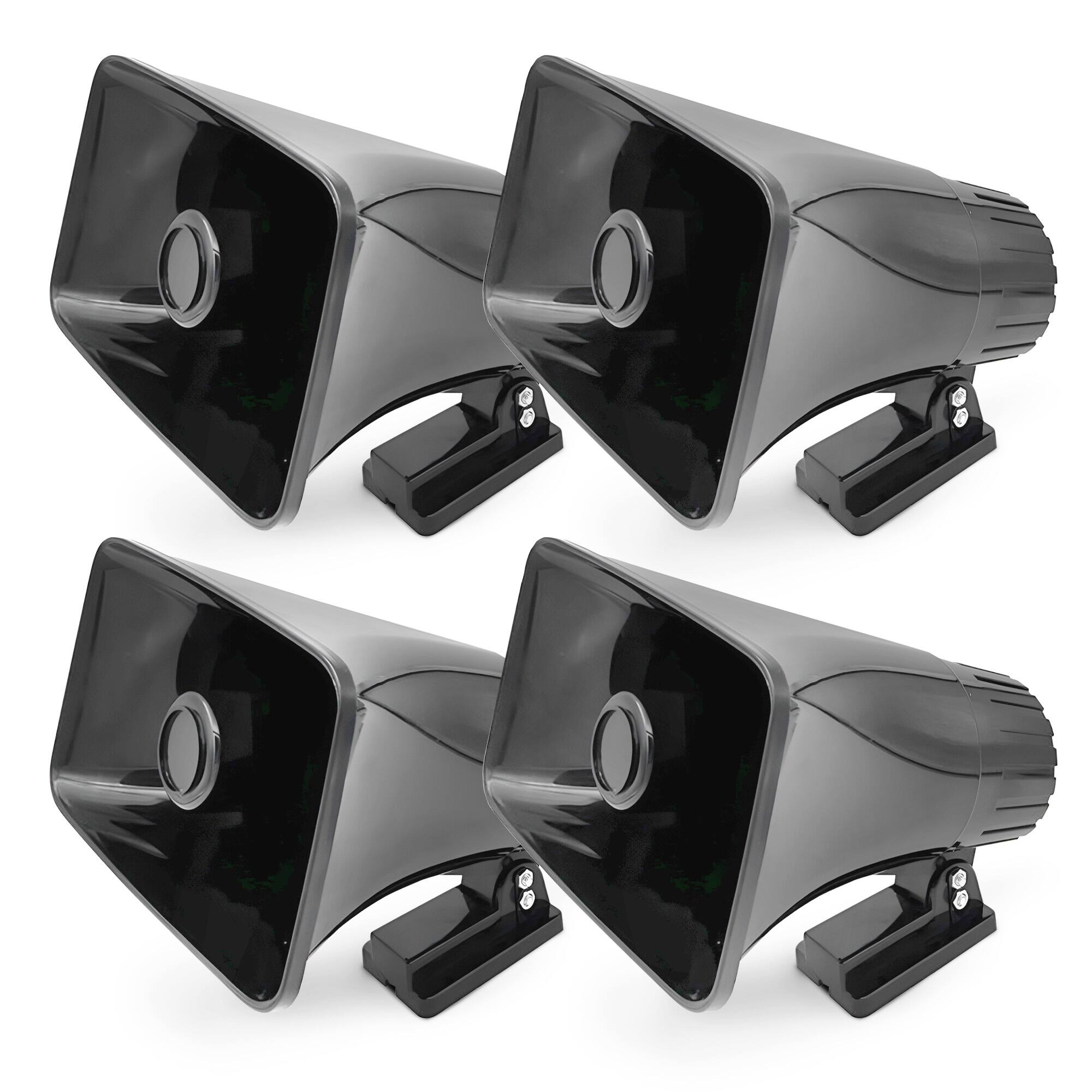 Front. Pyle - Pyle 8" PA Horn Speaker for Indoor/Outdoor Use, 65W Peak Power, Black, 4 Pack - Black.