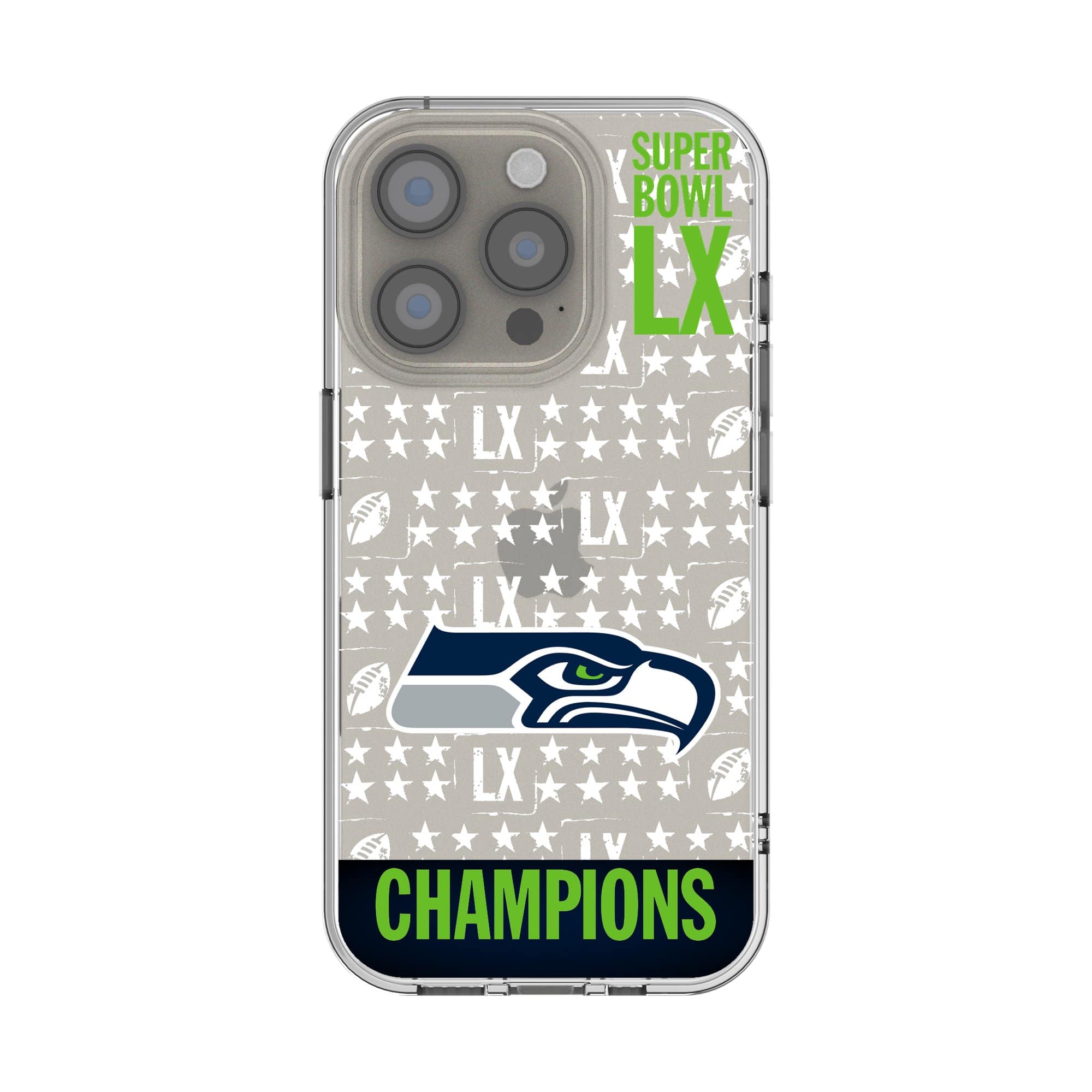 Keyscaper - NFL - Seattle Seahawks Super Bowl LX Champions iPhone Clear Case - 16 Pro Max - Multicolor
