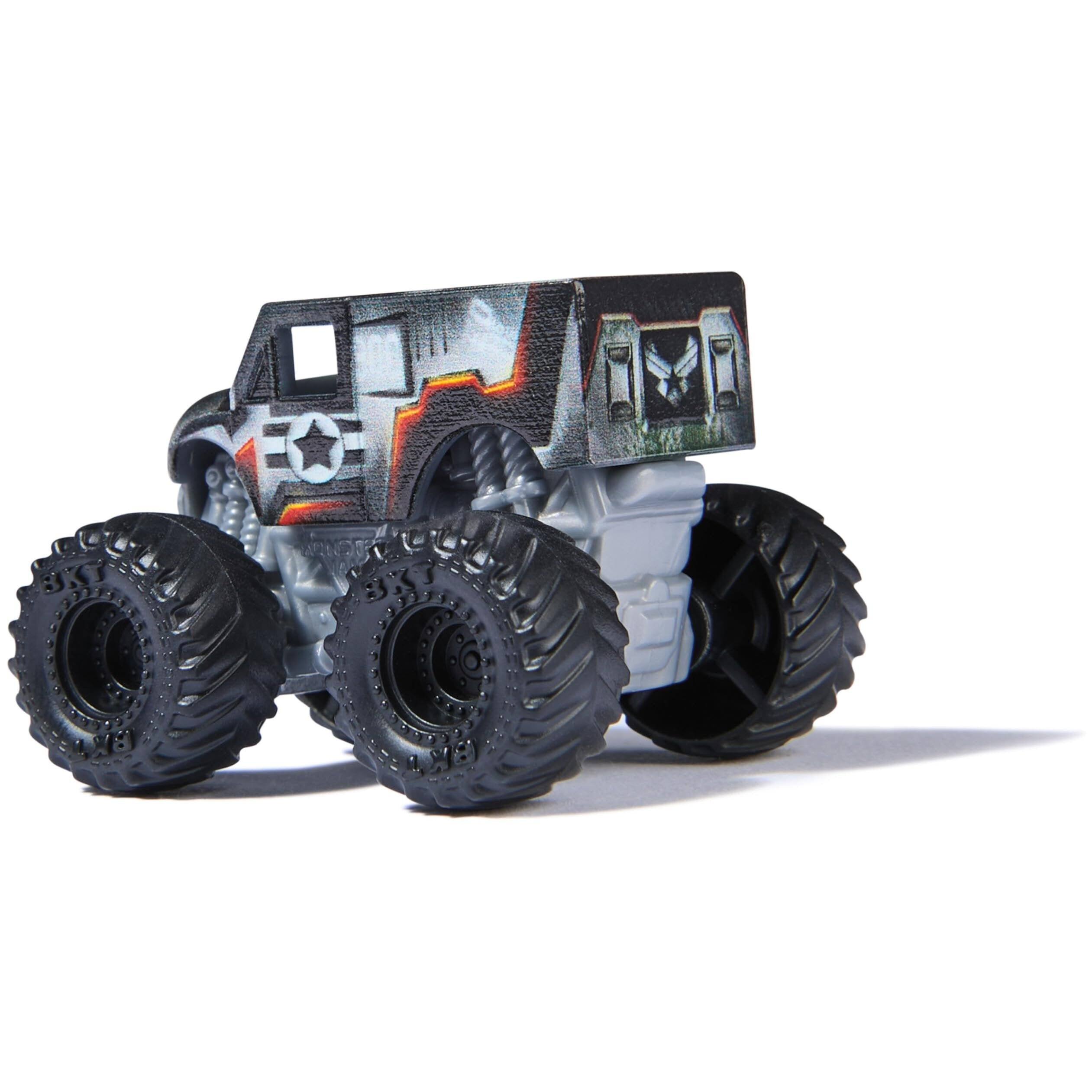 Alt View 1. Monster Jam - 3-Pack Mini Die-Cast Monster Trucks 1:87 Scale Featuring Thor, Black Panther & Iron Man, BKT Tires, Collector Display - Multi.