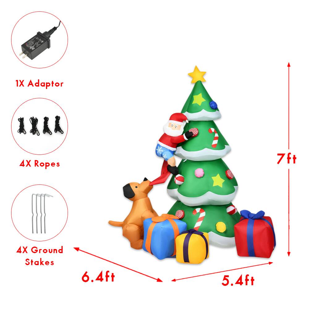 1X Adaptor  
4X Ropes  
4X Ground Stakes  

7ft  
6.4ft  
5.4ft