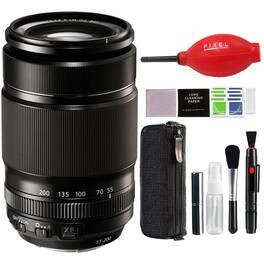 Fujifilm - XF 55-200mm f/3.5-4.8 R LM OIS Lens (Black) with Advance Accessories and Travel Bundle | Fuji XF 55-200mm - Black