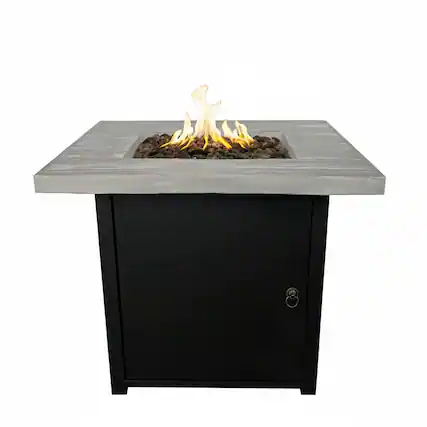 Front. TinyHomie - Fibre Reinforced Concrete Propane Fire Pit Table.