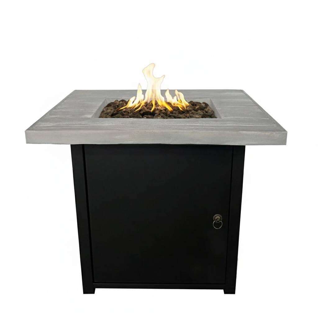 Front. TinyHomie - Fibre Reinforced Concrete Propane Fire Pit Table.