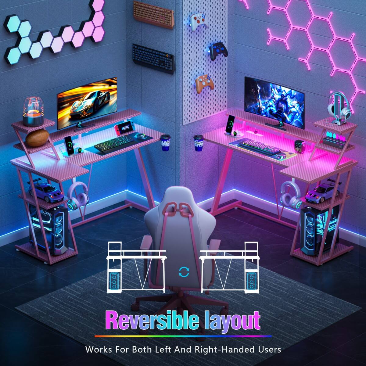 Reversible layout  
Works For Both Left And Right-Handed Users