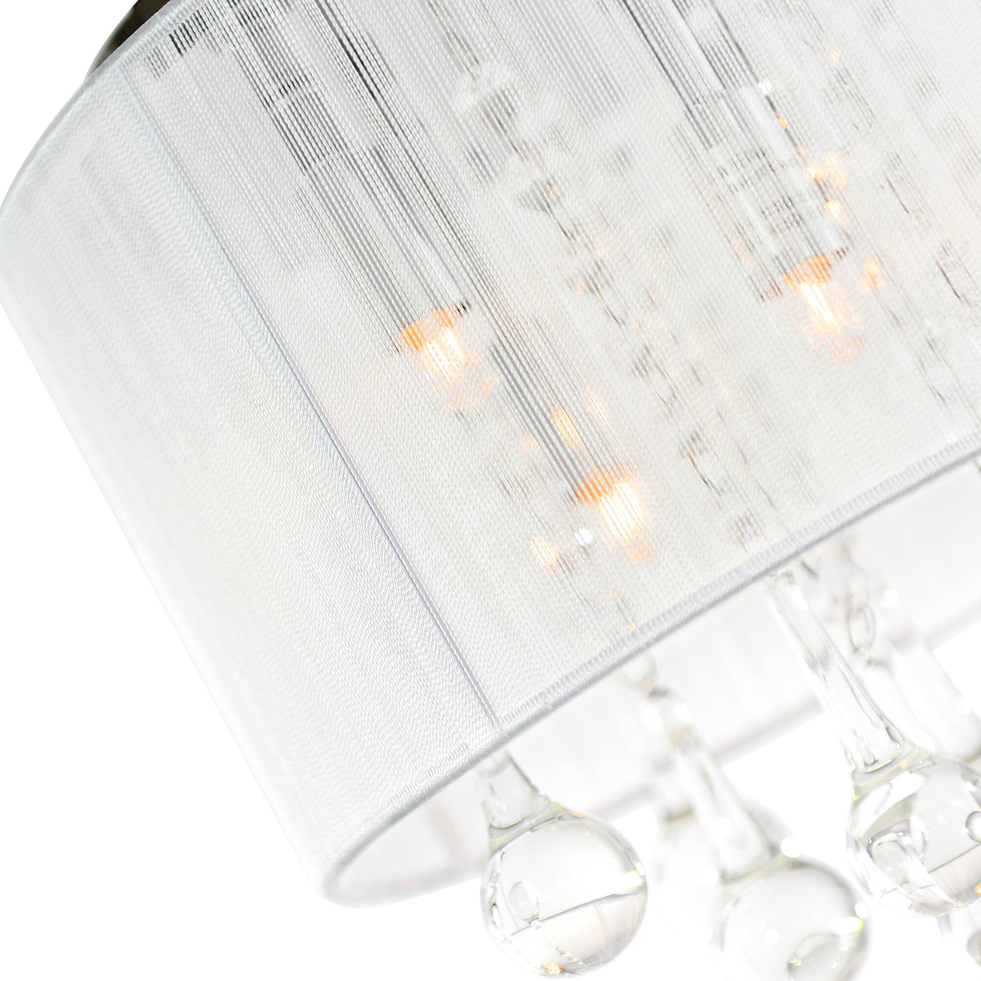 Back. CWI Lighting - Water Drop 4 Light Drum Shade Flush Mount With Chrome Finish - Chrome.