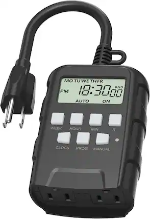 MO TU WE TH FR
PM 18:30:00
RND AUTO ON
WEEK HOUR MIN R
CLOCK PROG MANUAL