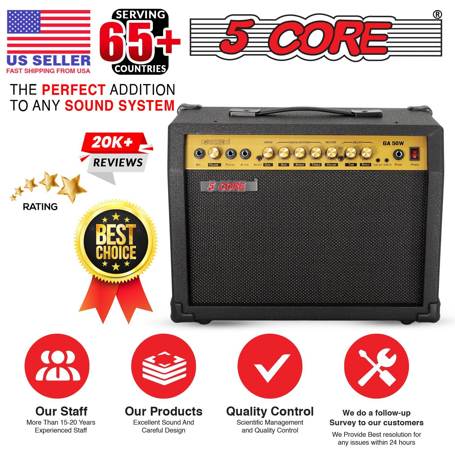 **US SELLER**  
FAST SHIPPING FROM USA  

**SERVING 65+ COUNTRIES**  

**THE PERFECT ADDITION TO ANY SOUND SYSTEM**  

**5 CORE**  

**20K+ REVIEWS**  

**RATING**  

**BEST CHOICE**  

**Our Staff**  
More Than 15-20 Years Experienced Staff  

**Our Products**  
Excellent Sound And Careful Design  

**Quality Control**  
Scientific Management and Quality Control  

**We do a follow-up Survey to our customers**  
We Provide Best resolution for any issues within 24 hours