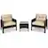 Angle. Costway - 3PCS Outdoor Rattan Conversation Set Patio Garden Furniture Cushioned Sofa Chair - Beige.