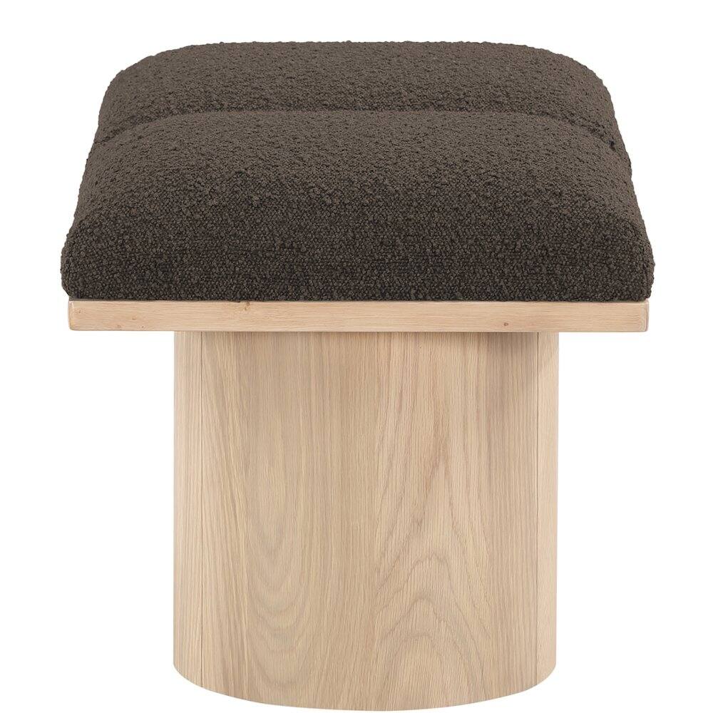 Alt View 2. Meridian Furniture - Pavilion Brown Boucle Fabric Bench - Brown.