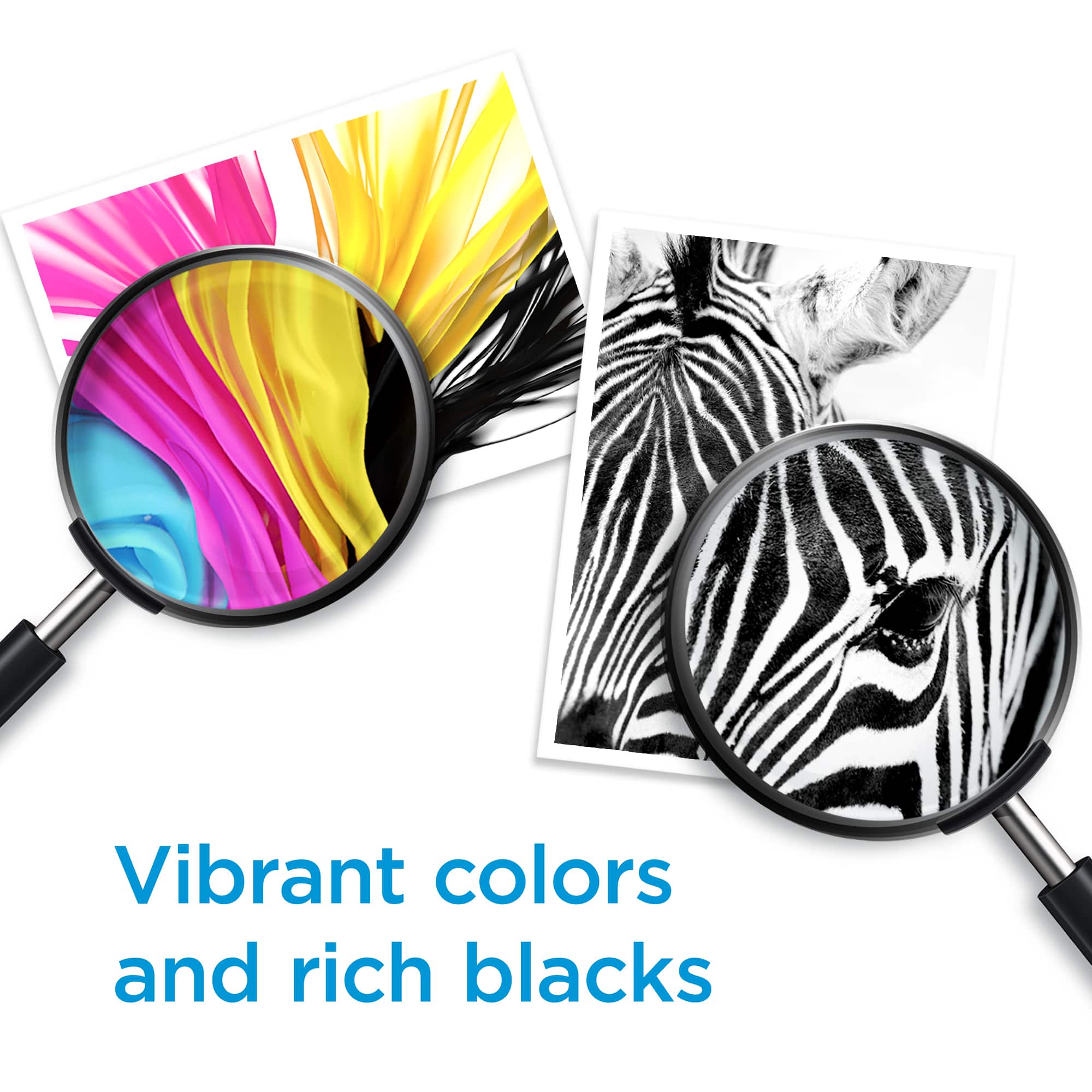 Vibrant colors and rich blacks