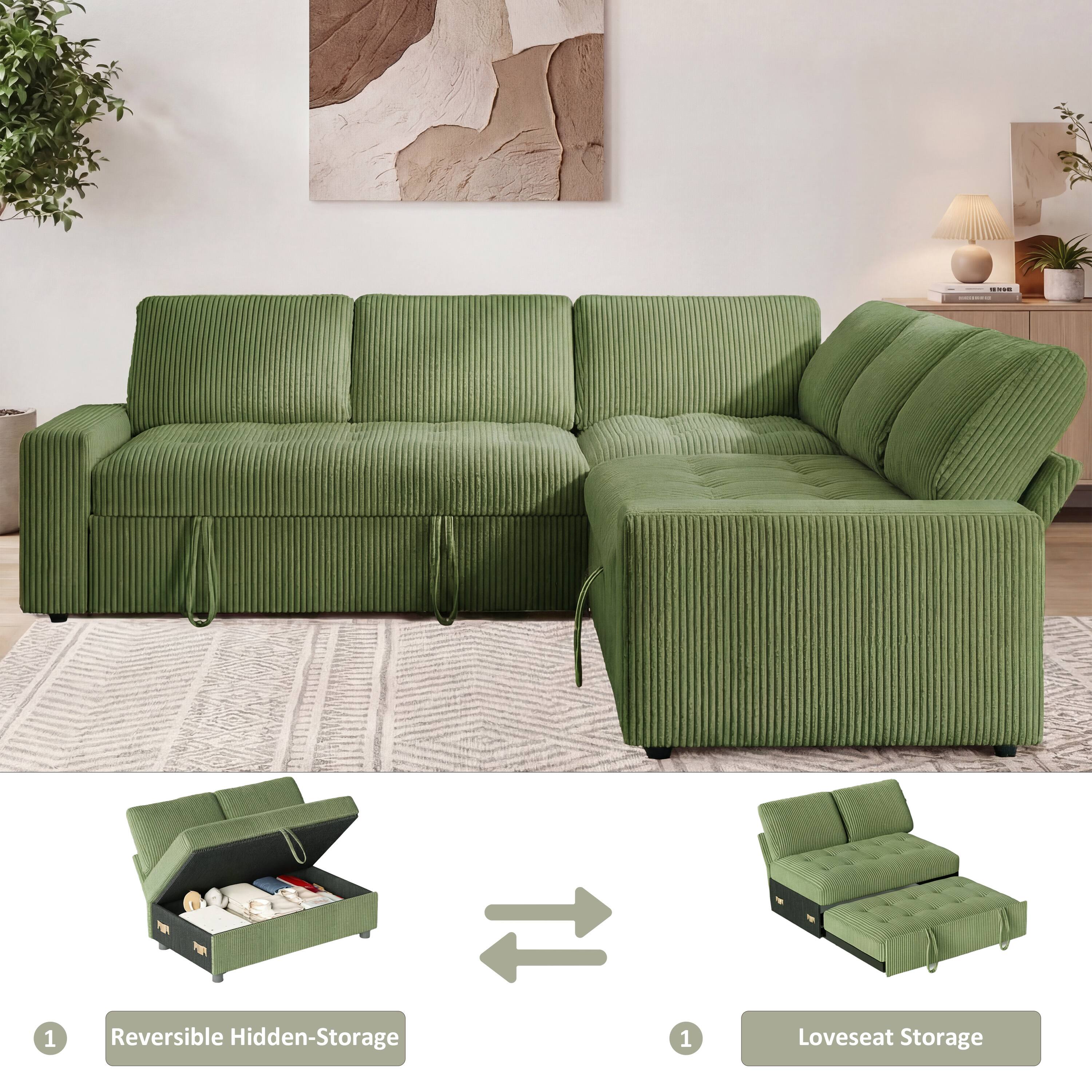 1 Reversible Hidden-Storage  
1 Loveseat Storage