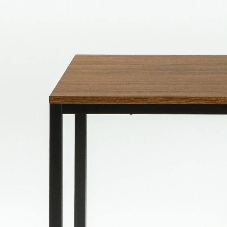 Alt View 1. Hivvago - Modern Home Office Desk with Black Metal Frame and Brown Wood Top - Brown.