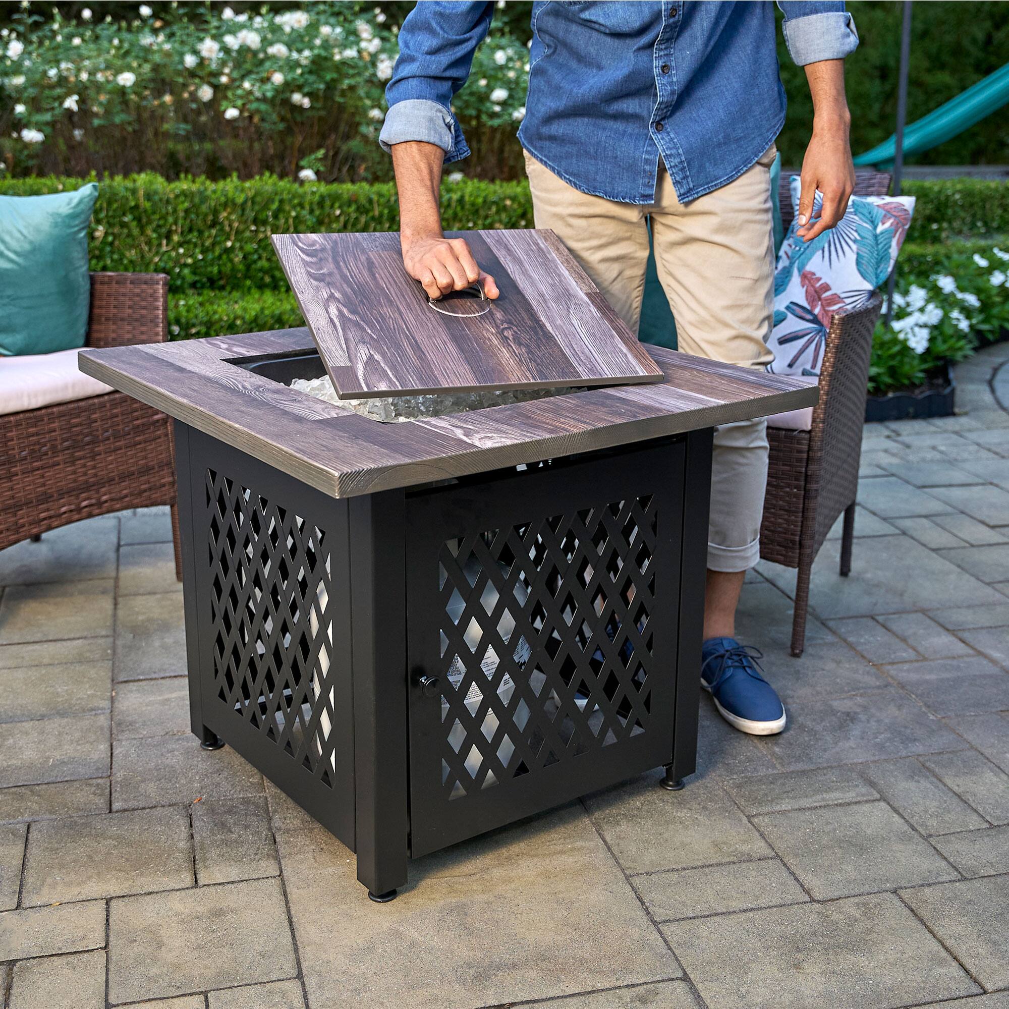 Alt View 8. Endless Summer - Endless Summer Nate 30 Inch Square Outdoor UV Printed LP Gas Fire Pit Table - Multicolor.
