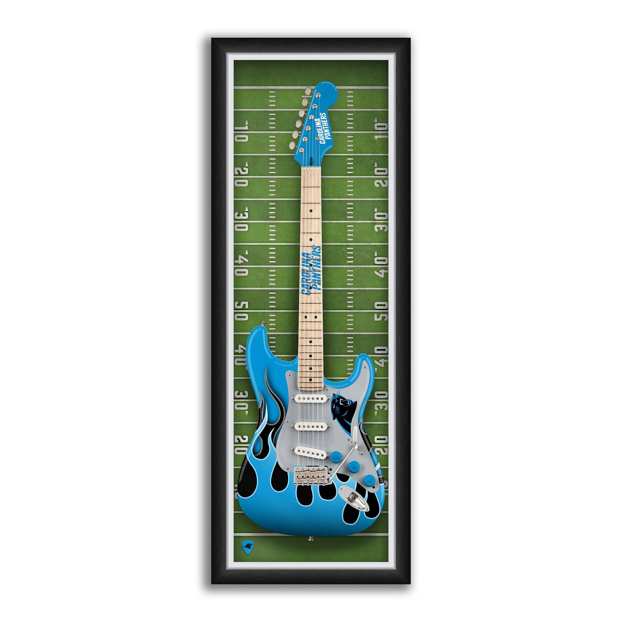 Carolina Panthers 14" x 37" Framed Electric Guitar Print