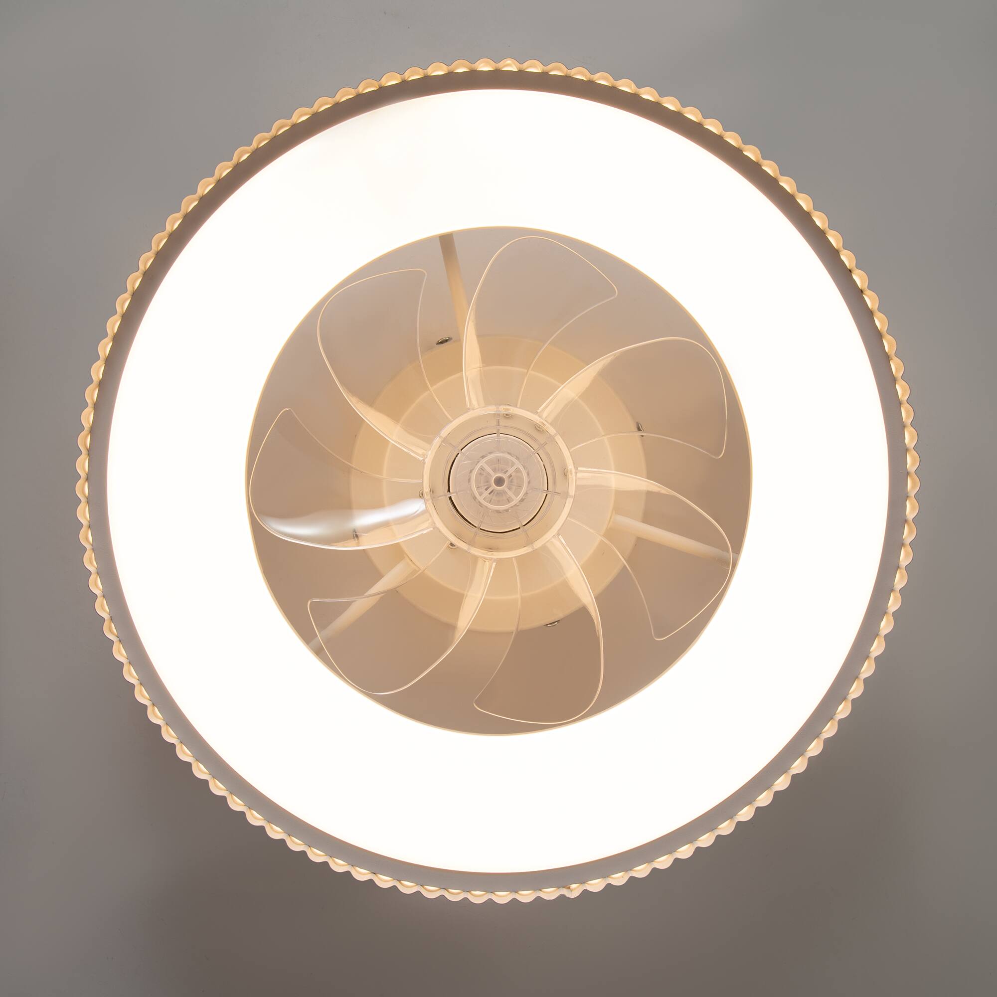 Alt View 8. Breezary - Breezary 19-Inch Caged Ceiling Fan with 7 PC Blades, 3 Color  Light, DC Motor, 6-Speed Remote Control, Memory Function - Matte White.