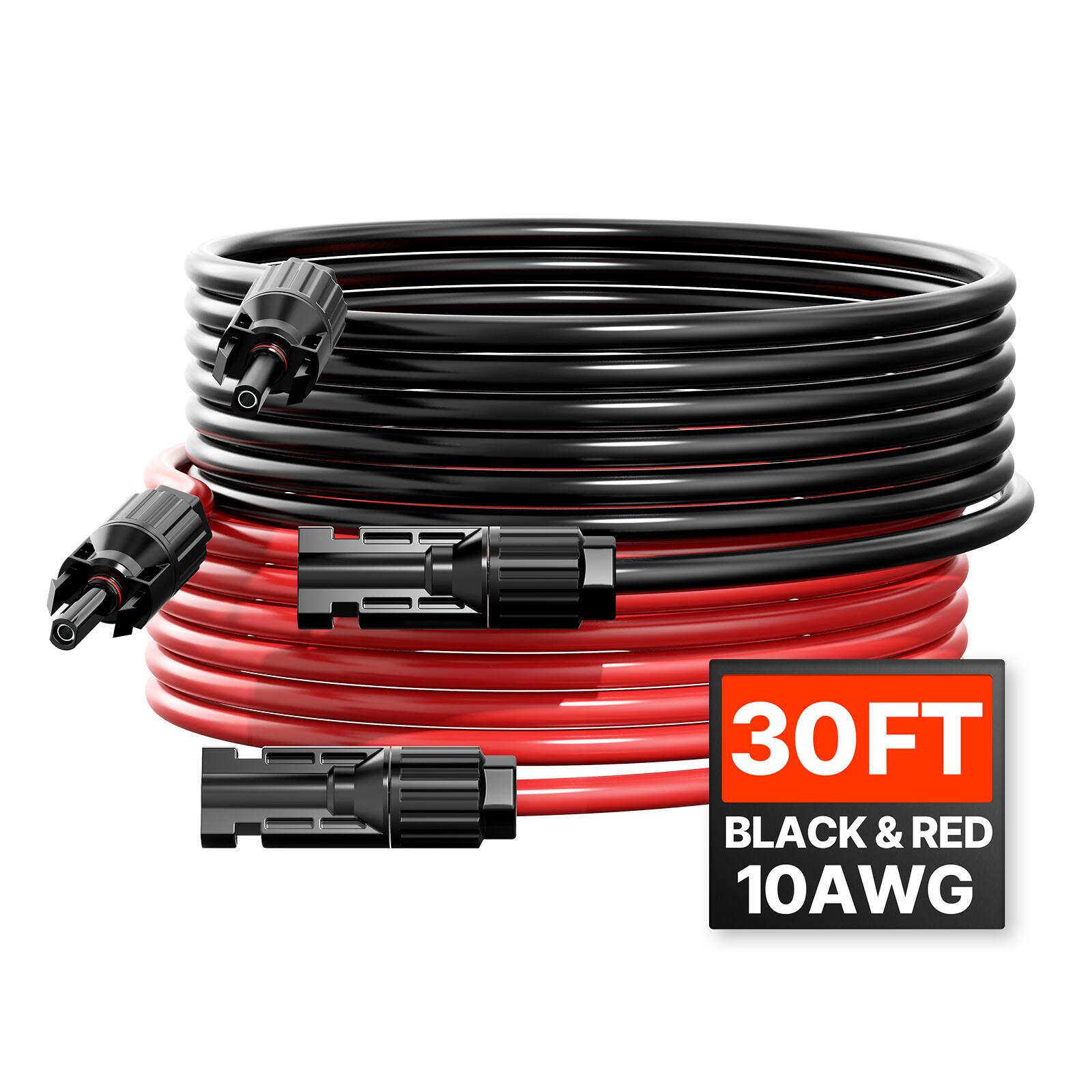 30FT BLACK & RED 10AWG
