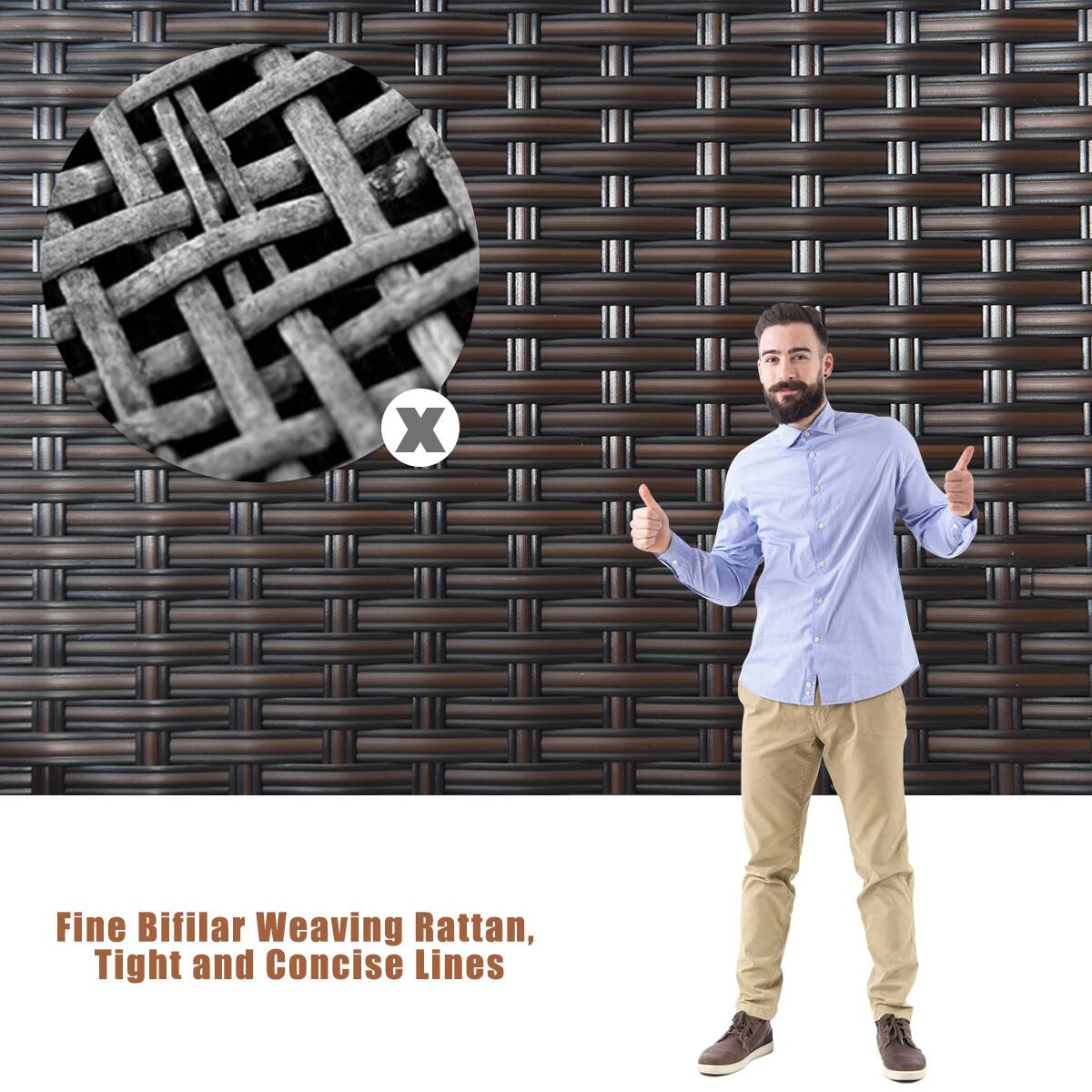 X Fine Bifilar Weaving Rattan, Tight and Concise Lines