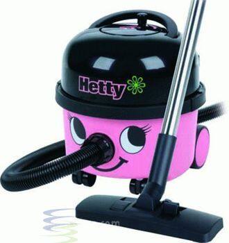 Left. EnviroCare - Hetty HET200A Canister Vacuum (Model 900777) Bagged 2.5 Gal Drum TriTex HEPA-Flo Filtration 33′ Cord Pink - Pink.