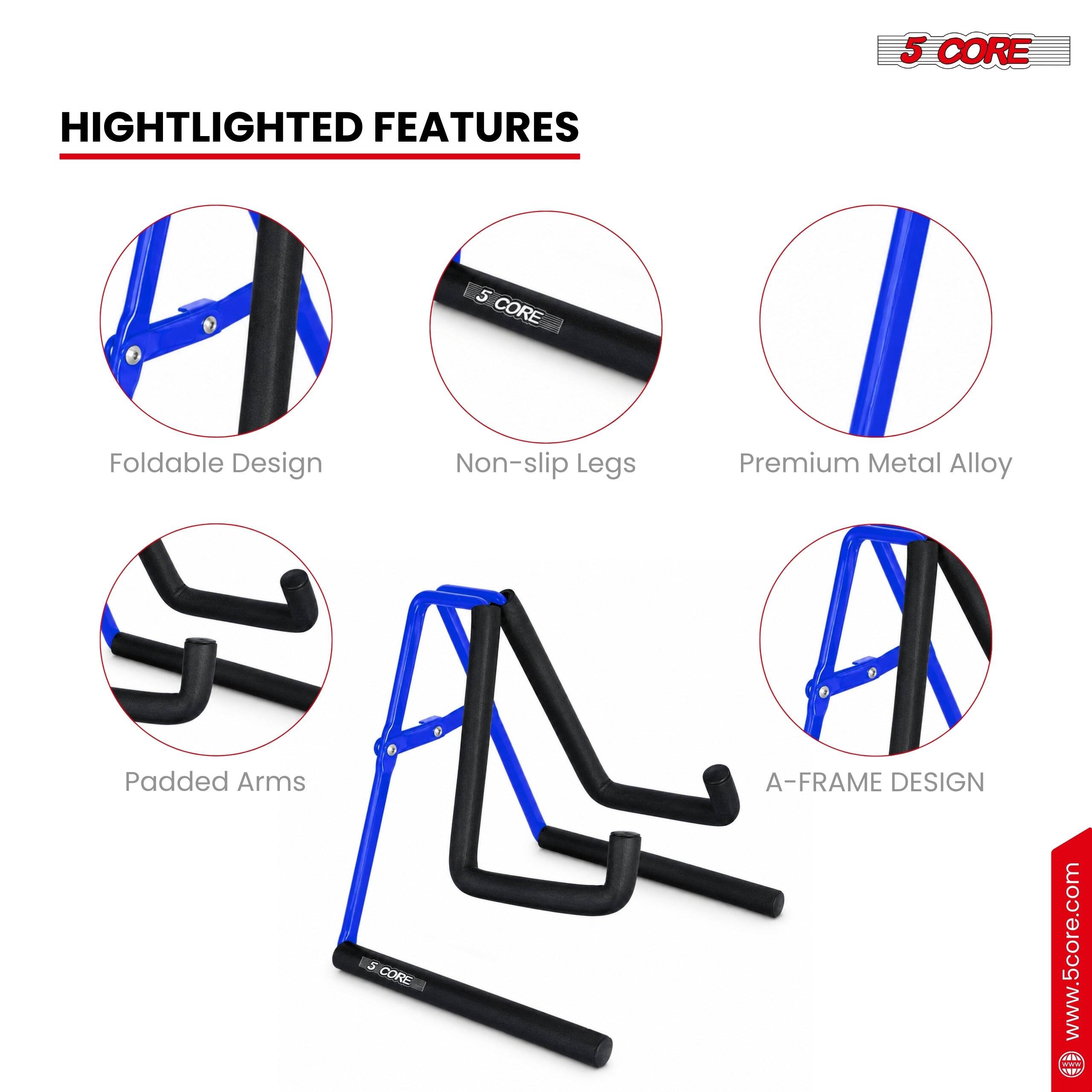 5 CORE HIGHLIGHTED FEATURES

- Foldable Design
- Non-slip Legs
- Premium Metal Alloy
- Padded Arms
- A-FRAME DESIGN

www.5core.com