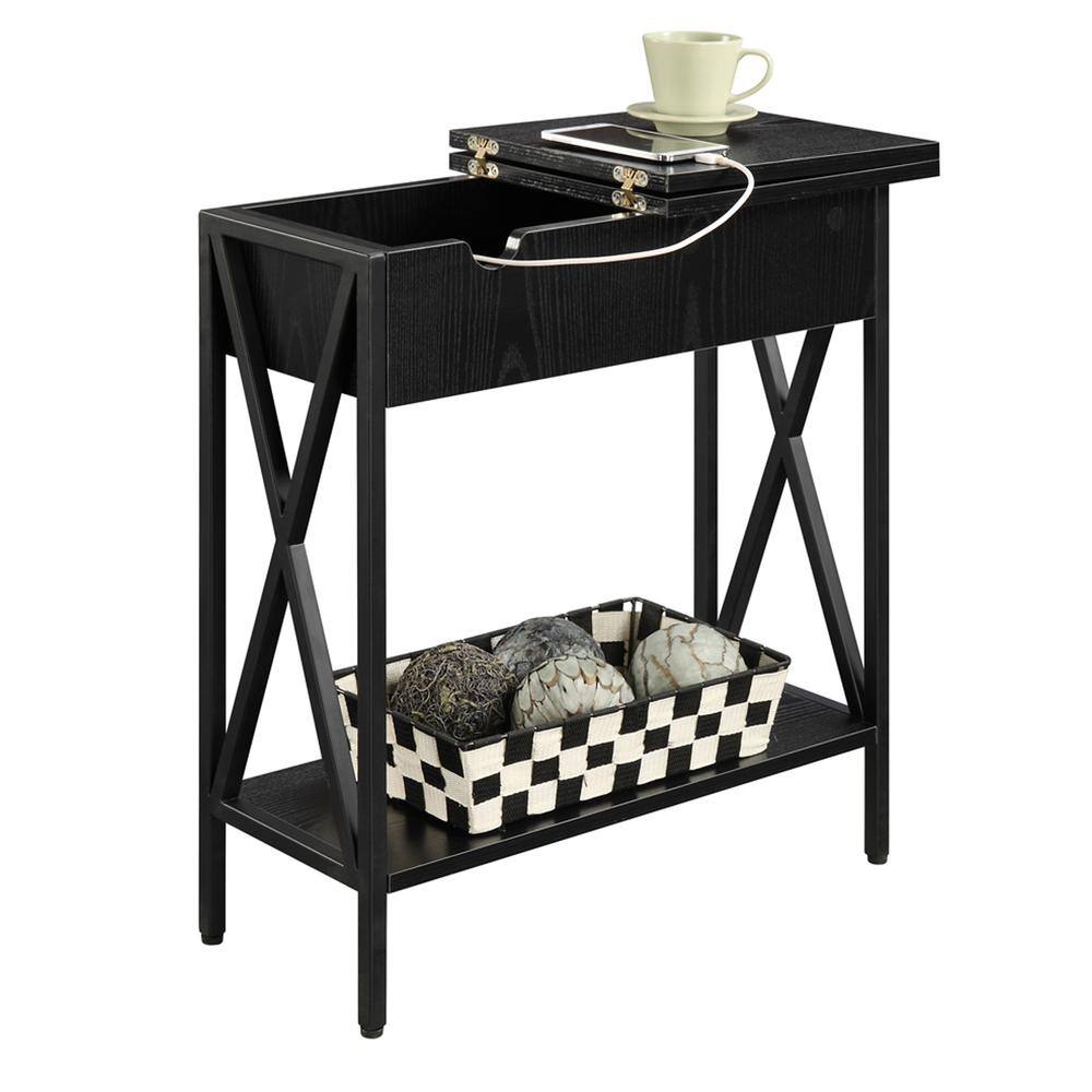 Left. Convenience Concepts - Tucson Electric Flip Top Table - Black/Black.