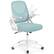 Front. Costway - Costway Mesh Office Chair with Lumbar Support & Flip-up Arms Rolling Casters for Work - Blue.