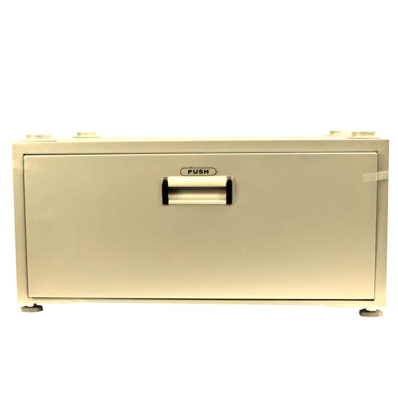 Front. Equator - Equator 24in Laundry Pedestal 11in tall + Rollout Storage Drawer Adjustable feet - Gold.