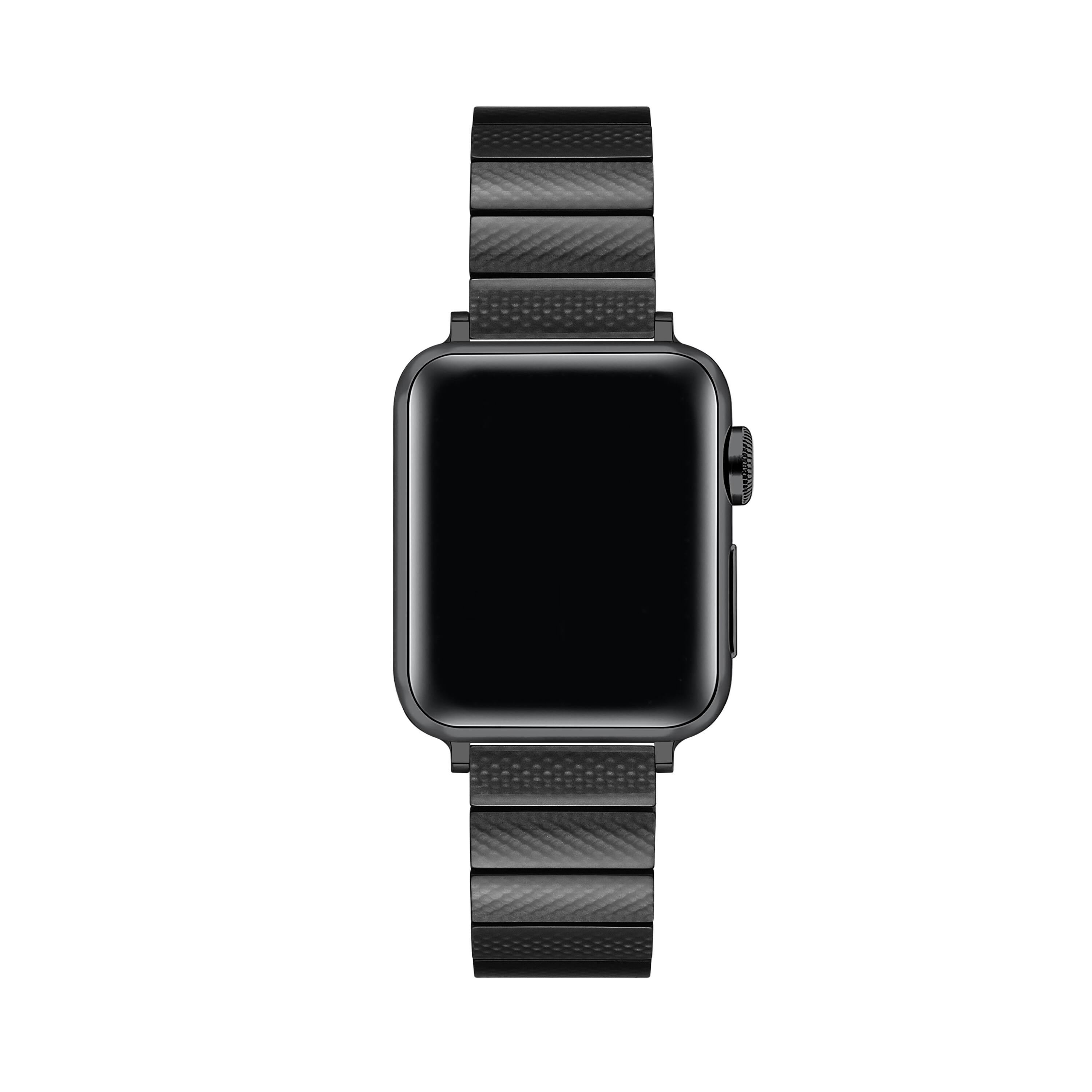 Back. Posh Tech - Charlie Resin Link Band for Apple Watch - Black.