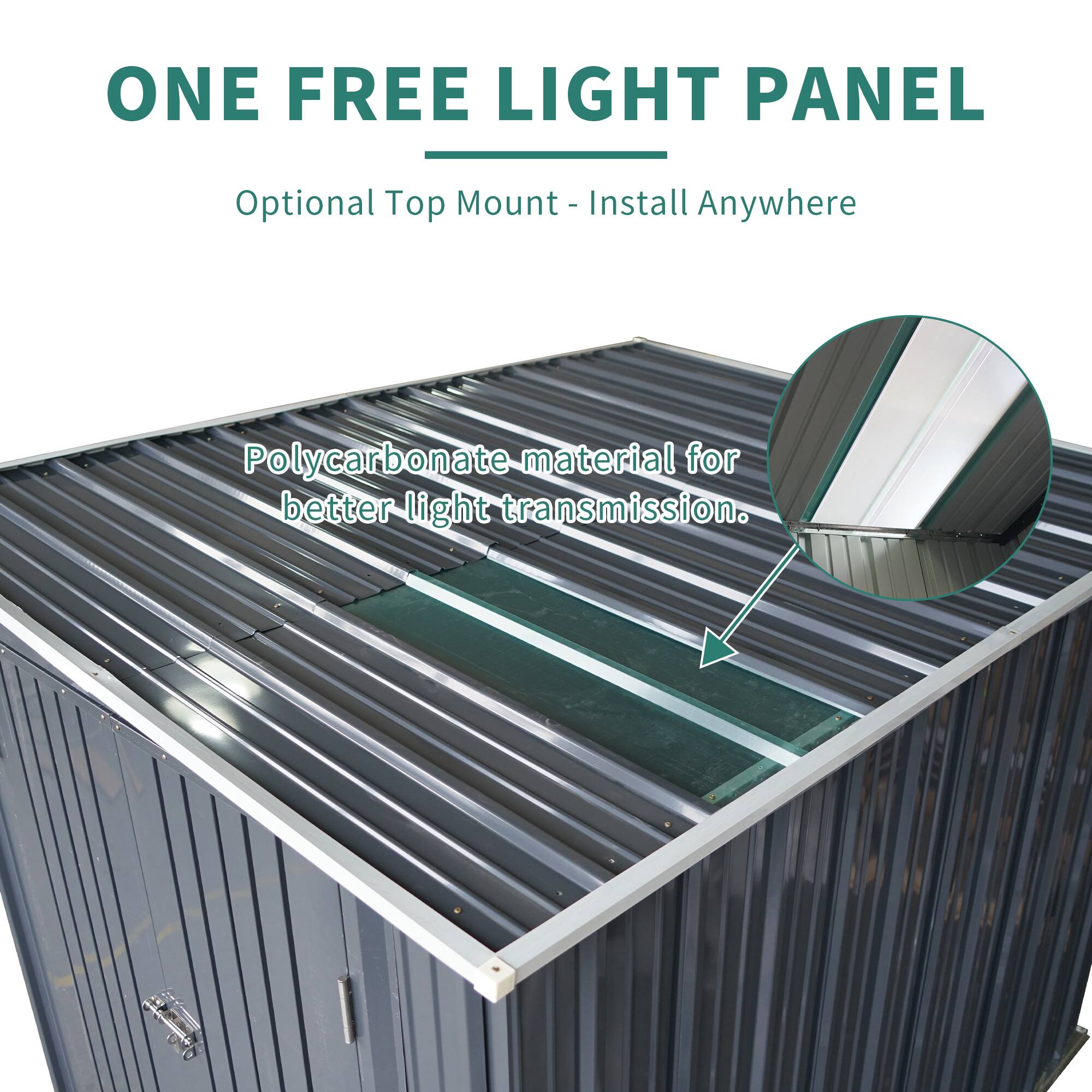 ONE FREE LIGHT PANEL  
Optional Top Mount - Install Anywhere  

Polycarbonate material for better light transmission.