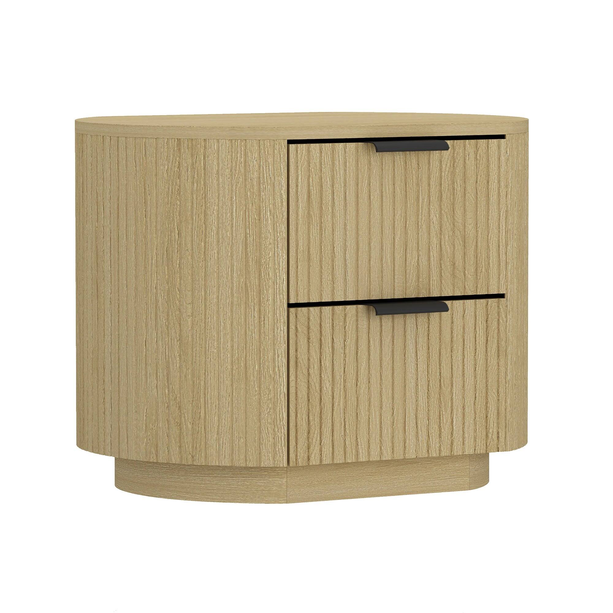 Alt View 2. Manhattan Comfort - Olivia Modern 27" Nightstand - Set of 2 - Natural Oak.